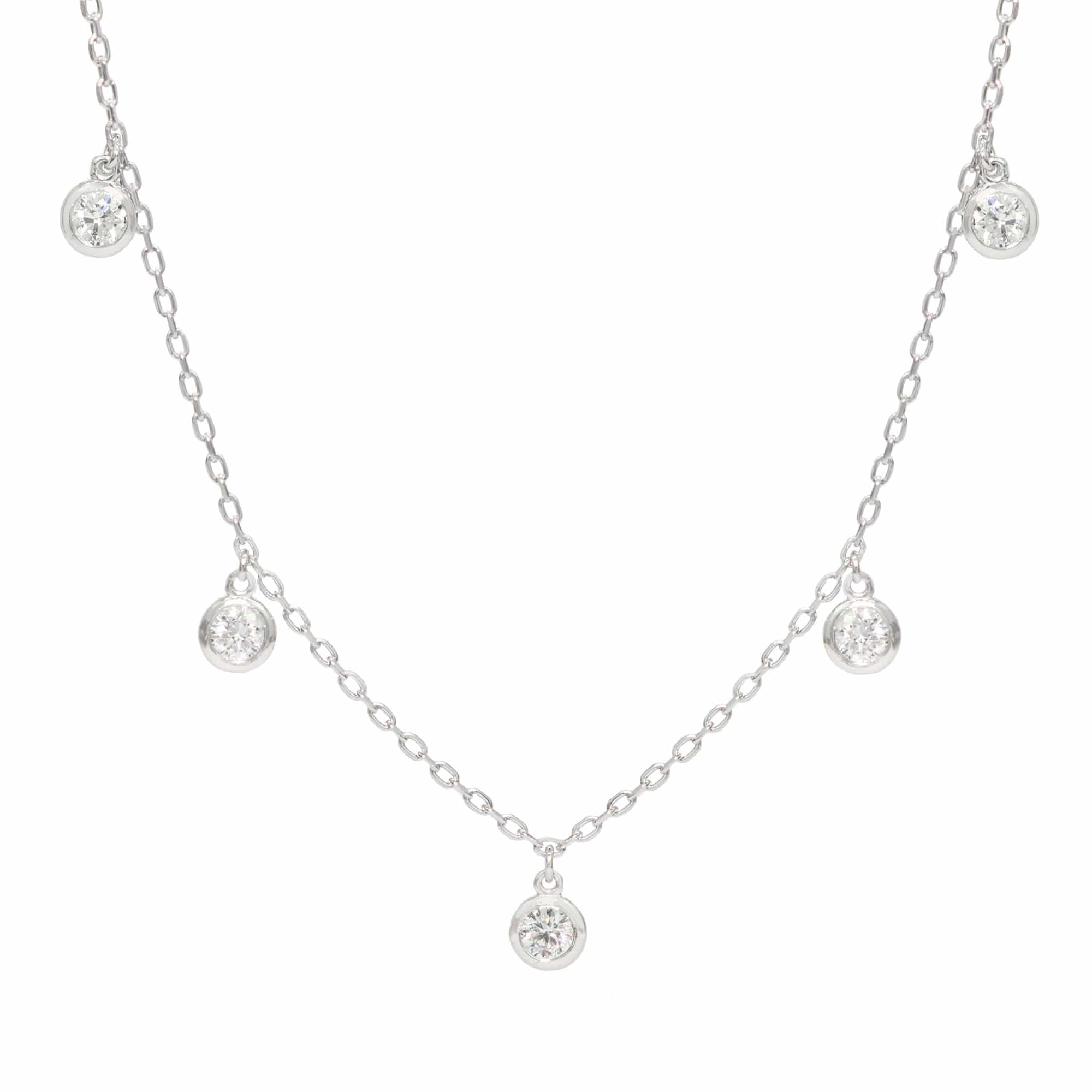 Diamond Cleo Necklace In White Gold